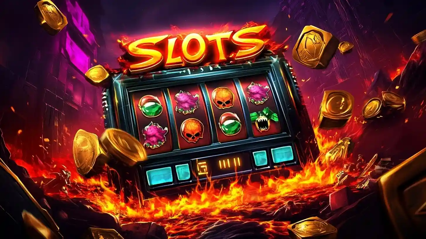 Halloween themed slot machine game featuring a large glowing Jack-o'-lantern pumpkin.
                        